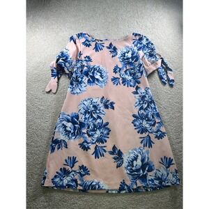Jessica H Dress Women's Pink‎ Blue Floral Size 14 BloomCore Knee Length